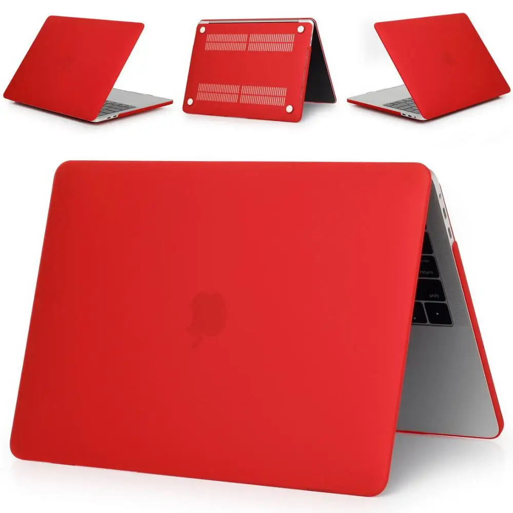 Чехол для ноутбука MacBook Air Pro retina 11 12 13 15 для Mac Pro 13,3 15,4 дюймов с сенсорной панелью ID A2159+ чехол для клавиатуры - Цвет: Matte red