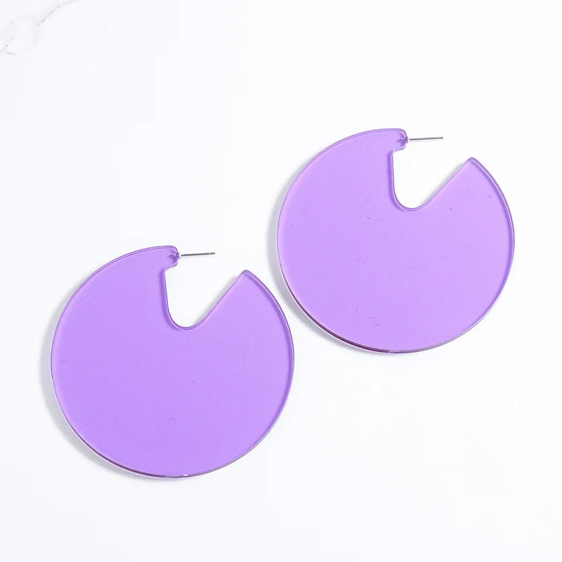 Новинка большая круглая цветная конфета прозрачные акриловые серьги для женщин