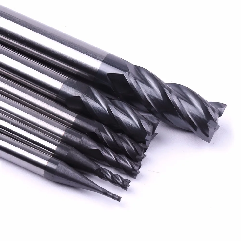 1PC Tungsten Steel End Mill 4mm 6mm 8mm Straight Shank 4 Flute Milling CNC Cutter Drill Bits 1-8mm Bit Set | Инструменты
