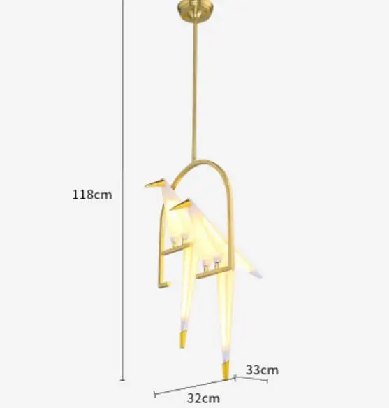 Tube chandelier 2H Современная металлическая люстра в скандинавском стиле для ресторана, гостиной, столовой, детской комнаты, светодиодный подвесной светильник в виде птицы - Цвет корпуса: Tube chandelier 2H