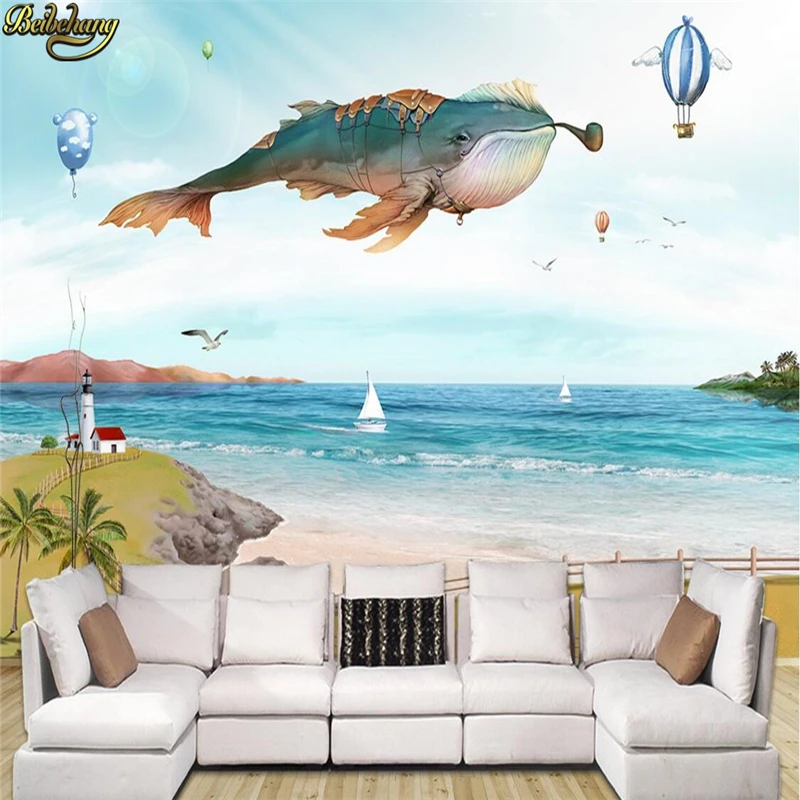 Beibehang пользовательские фото 3D обои большие 3D фрески ручная роспись мультфильм Кит воздушный шар ТВ стены papel de parede (art.: 3920cc93097cf) - 3920cc93097cf