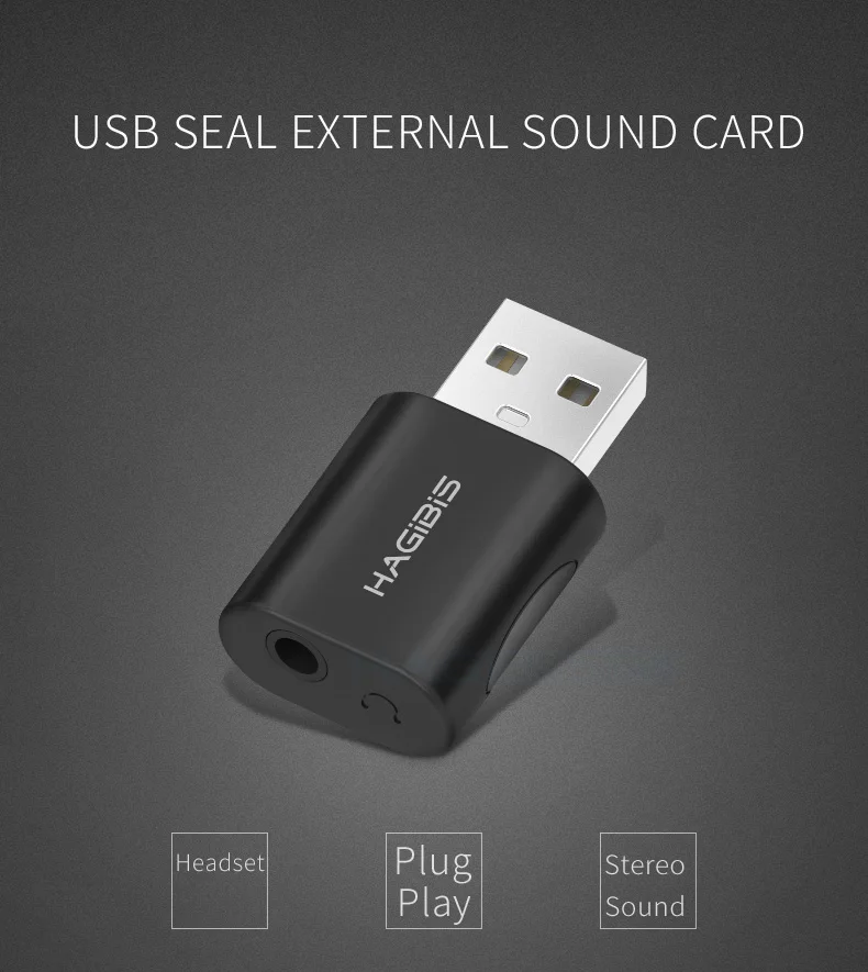Hagibis USB внешняя звуковая карта конвертер USB к разъему 3,5 мм наушники аудио адаптер микрофон Звуковая карта для ПК ноутбук аудио адаптер