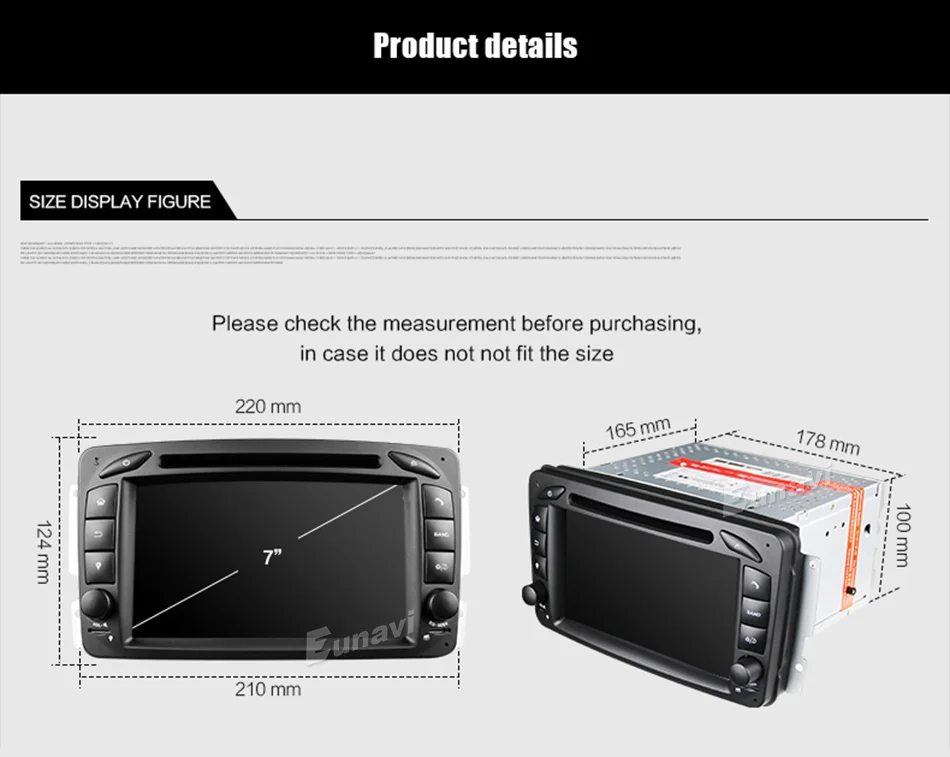 Eunavi 2 Din Android 9,0 dvd-плеер автомобиля для Benz W203 W208 W209 W210 W463 Vito Viano TDA7851 Мультимедиа Радио стерео головного устройства ПК