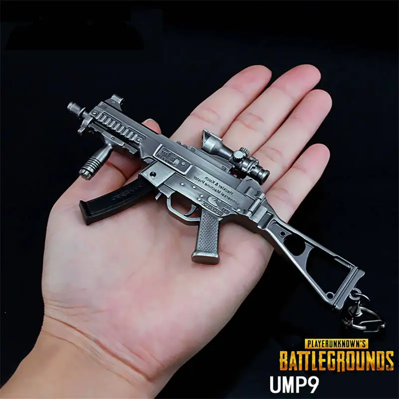 UMP9 Горячая игра Playerunknown's Battlegrounds 3D брелок 15 Стиль PUBG брелок кастрюля кулон забавное детское игрушечное ружье шлем аксессуары - Цвет: UMP9