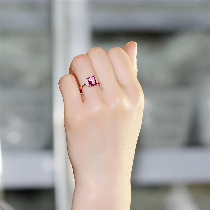 Женский топаз Almei 2.5ct розовый из стерлингового серебра 925 пробы европейские