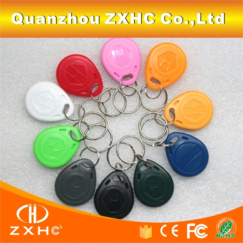 (100PCS/LOT) EM4305 125khz Programmable RFID Smart Tags Rewritable Keys Number2 Keyfobs | Безопасность и защита