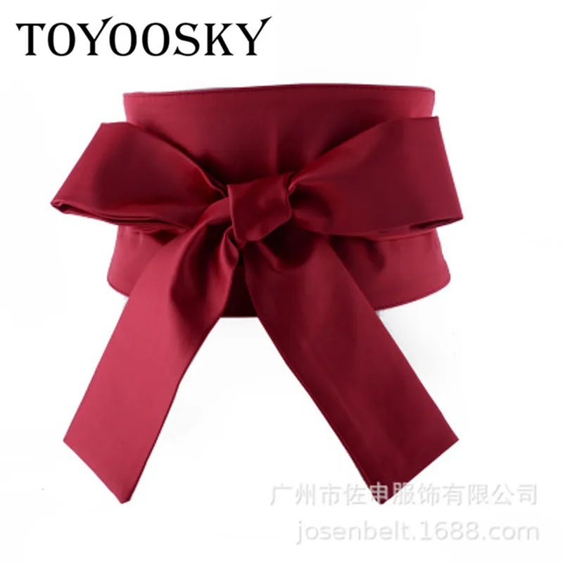 

2019 New Arrival Europeans Style Women Belt with Double Bow Tie and Waistband Decorate Seals with Super Wide Cloth TOYOOSKY