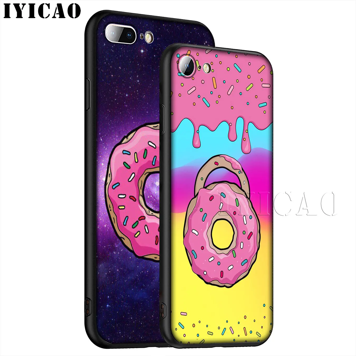 IYICAO милый пончик Мягкий силиконовый чехол для телефона iPhone XR X XS 11 Pro Max 6 6S 7 8 Plus 5 5S SE