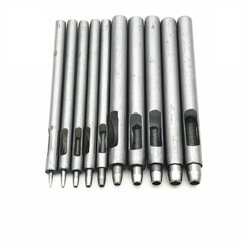 

10pcs DIY Handmade Belt Punching Leather Hole Punch Hollow Drilling Tools Leather Handicraft Puncher Leather Hole Tool 0.5-5MM