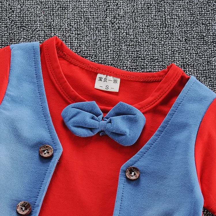 Комплект летней одежды для мальчиков детский Модный хлопковый костюм из 3