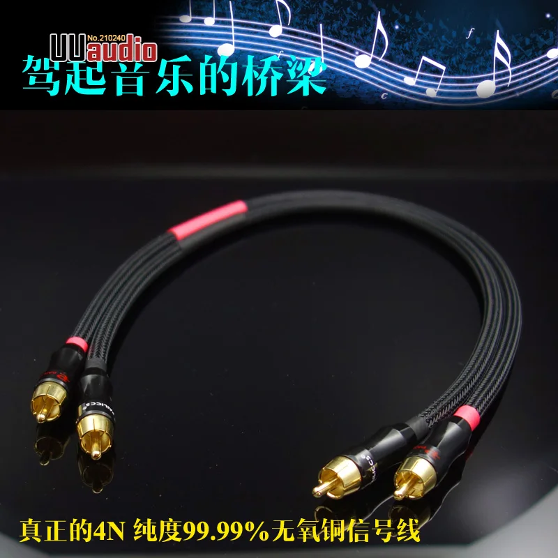 U103 HIFI RCA кабель папа Budweiser коннектор 4N OFC аудио кабель/0 5 м черный|Кабели VGA| |