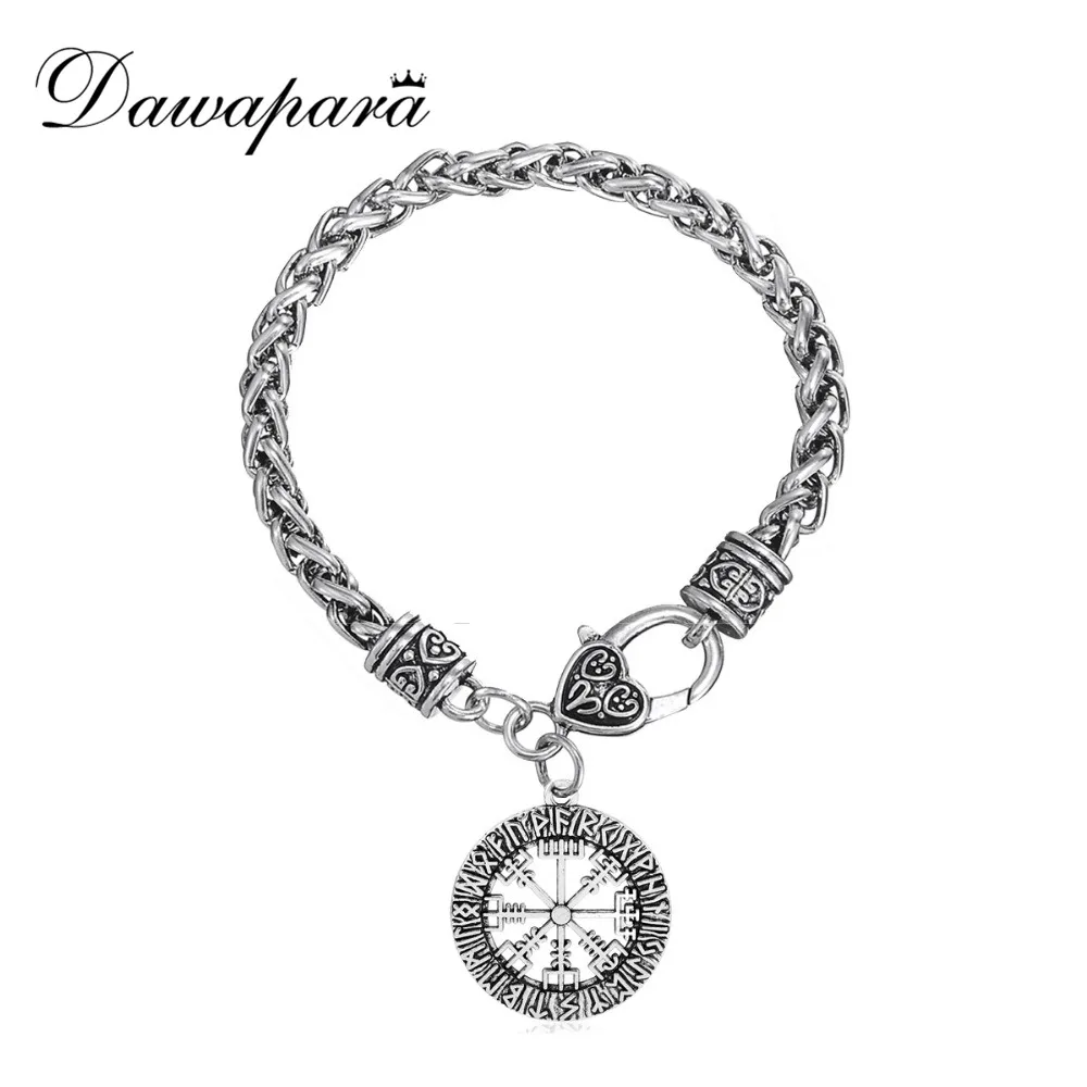 Dawapara Nordic Rune Vegvisir компас шлем Awe Viking браслет ювелирные изделия Самые