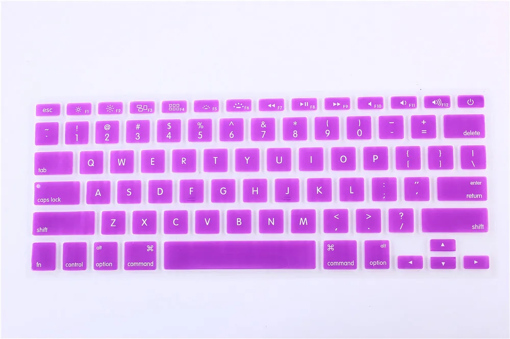 США силиконовая клавиатура для ноутбука Защитная пленка для Apple Macbook Air retina 13 15 17 Pro 13 - Цвет: Фиолетовый