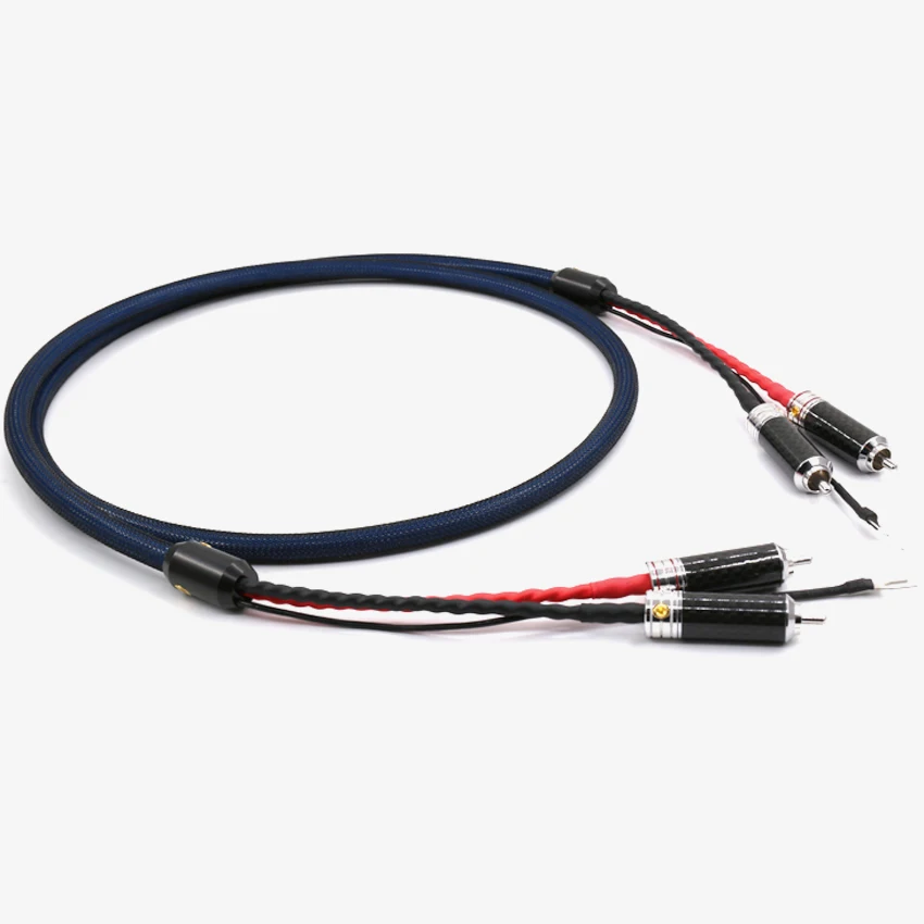Кабель тонарма с медным и серебряным покрытием 2 RCA на разъемами|rca rhodium|cable phonocable
