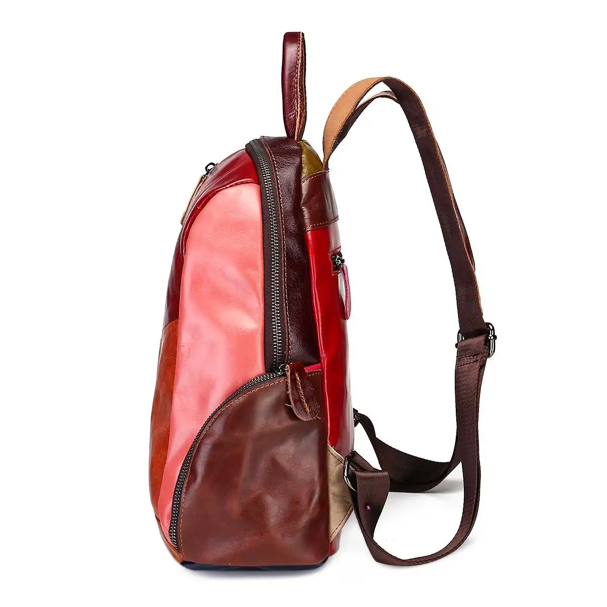AEQUEEN Feminina Mochilas, женские рюкзаки из натуральной кожи, в стиле пэчворк, школьный рюкзак для девочек, цветной рюкзак, Ретро стиль, сумка на плечо для женщин