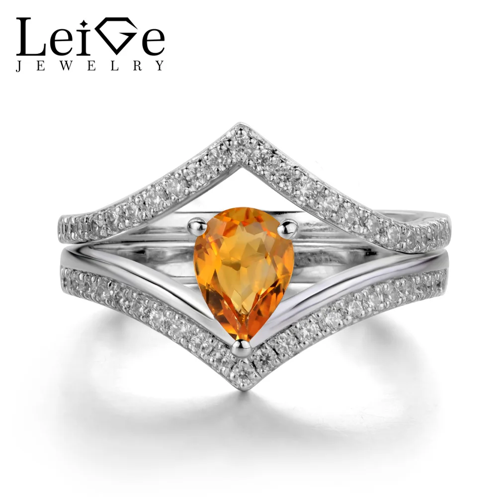 Женское кольцо из серебра 925 пробы с желтым кристаллом|ring for|rings for womenring set |