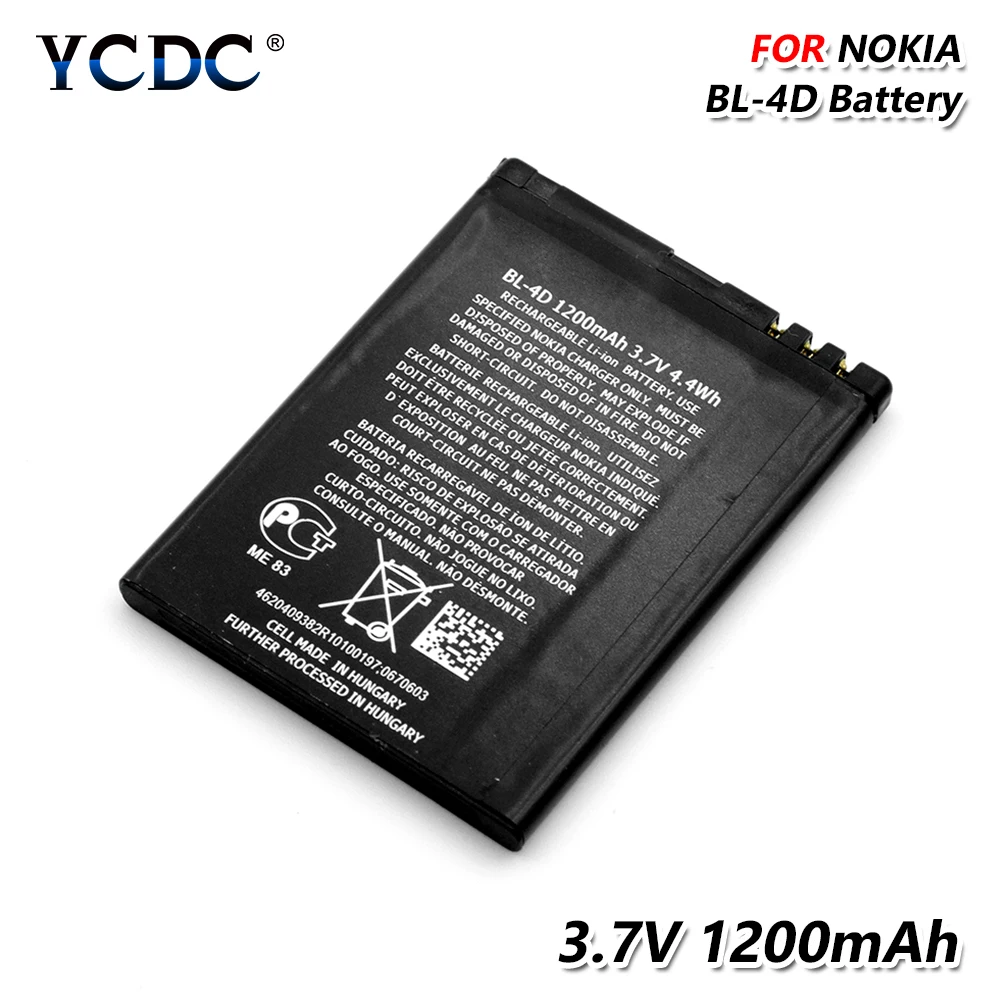 YCDC телефон BL 4D Батарея 3,7 V 1200mAh для Nokia N97 мини N8 N5 E5 E6 E7 702T T7 803 N803 BL-4D BL4D Батарея