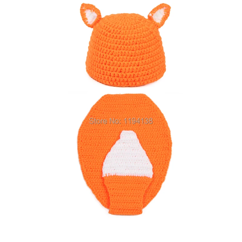 Newborn Crochet Knitted Yellow fox Hat 