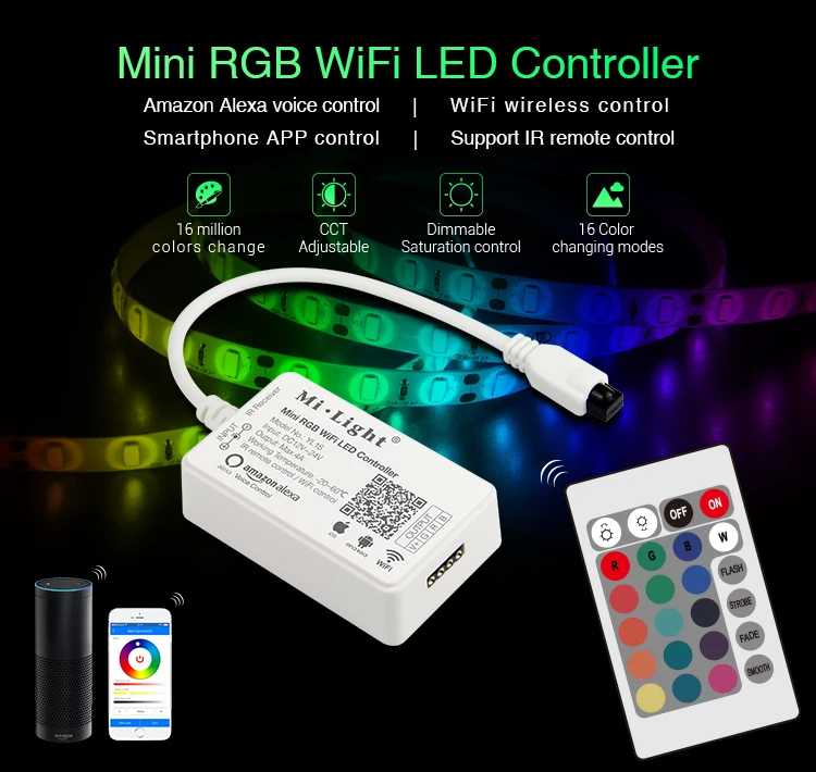 Светильник Mi YL1S YL2S DC12V 24V мини WiFi Светодиодная лента управления ИК пульт Amazon Alexa