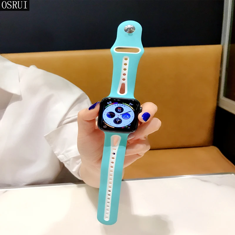 Спортивный ремешок для apple watch band 42 мм 38 44 40 correa iwatch 4 3 2 Силиконовый браслет pulseira