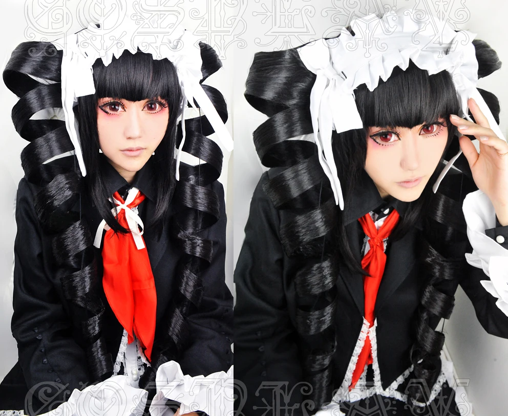 Danganronpa Celestia Ludenberg косплей парик Celestia Ludenbeck термостойкие синтетические волосы черный рулон парики+ парик шапка