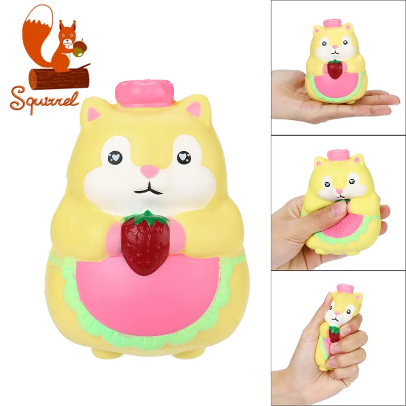 Jumbo Kawaii красочные любимая Белочка Ароматические медленно расправляющиеся мягкие