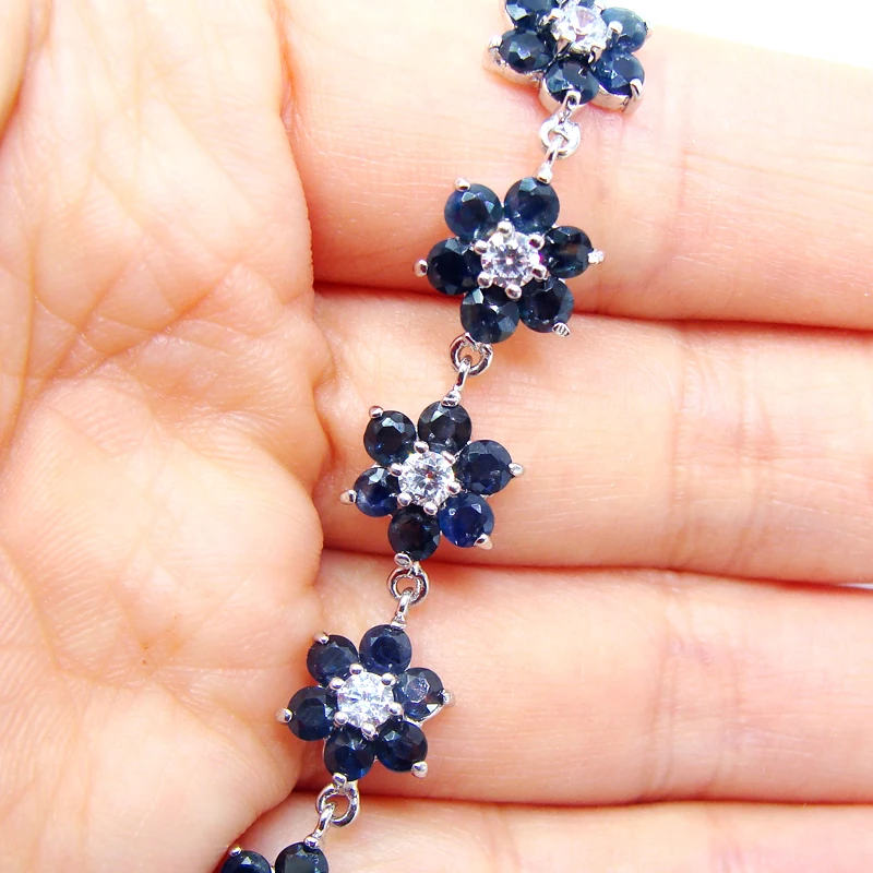 Женский браслет из серебра 925 пробы с сапфирами|bracelet designer|bracelet fashionbracelet lady |