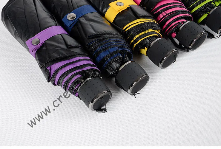 Anti-rust umbrellas three fold summer parasol hand open windproof bag UV protecting pink coating pantone colour | Дом и сад