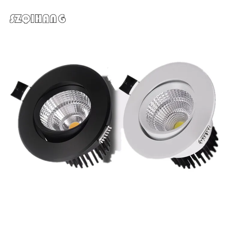 

Super Bright Recessed LED Dimmable Downlight COB 7W 10W 15W 20W LED Spot light LED decoration Ceiling Lamp White Black Shell