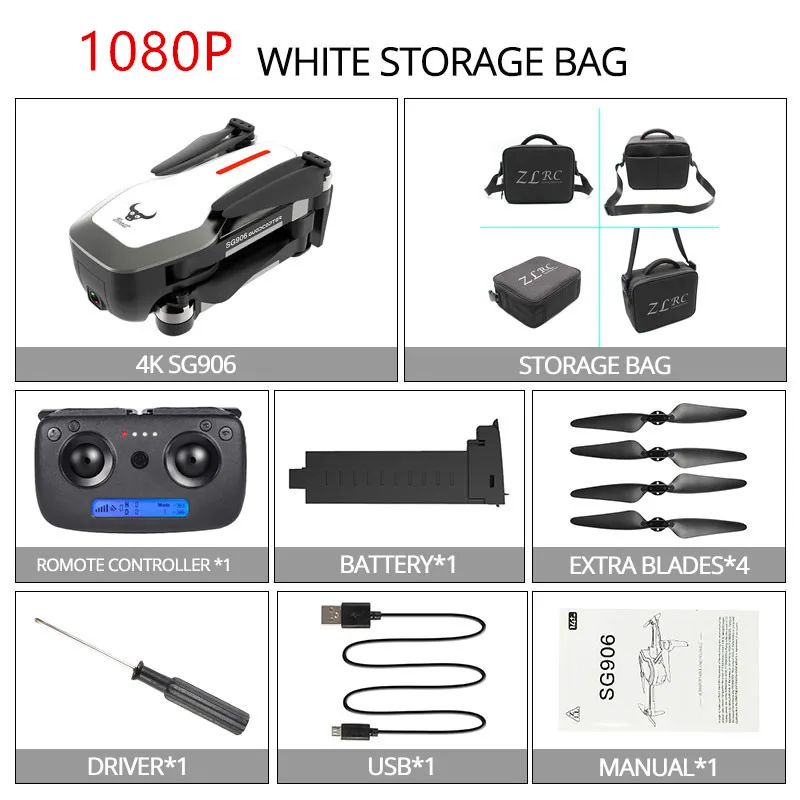 1080P Storage Bag Бесщеточный 4K Дрон с 5G wifi FPV HD камерой 25 минут полёт gps Дрон камера RC Квадрокоптер Вертолет VS SG906 F11 E520S S167 - Цвет: 1080P Storage Bag