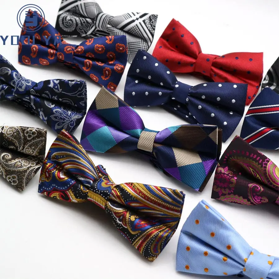 Модный мужской регулируемый галстук-бабочка Бабочка узор в горошек цветочный