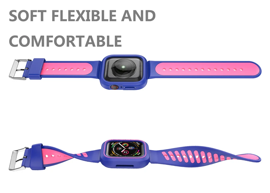 Резиновый ремешок для часов Ithuriel для Apple Watch, ремешок 38 мм, 40 мм, 42 мм, 44 мм, мягкий спортивный Чехол для iWatch series 4, 3, 2, модный