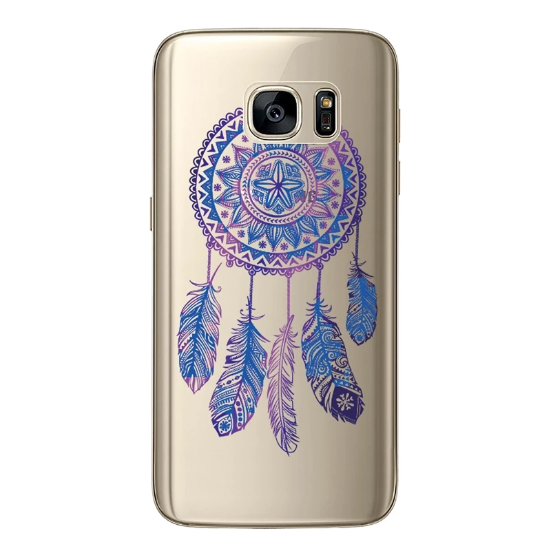 GrandEver soft case for Samsung Galaxy S7 edge silicone Flowers Ultra slim Tranparent panda coque For Cover | Мобильные телефоны и
