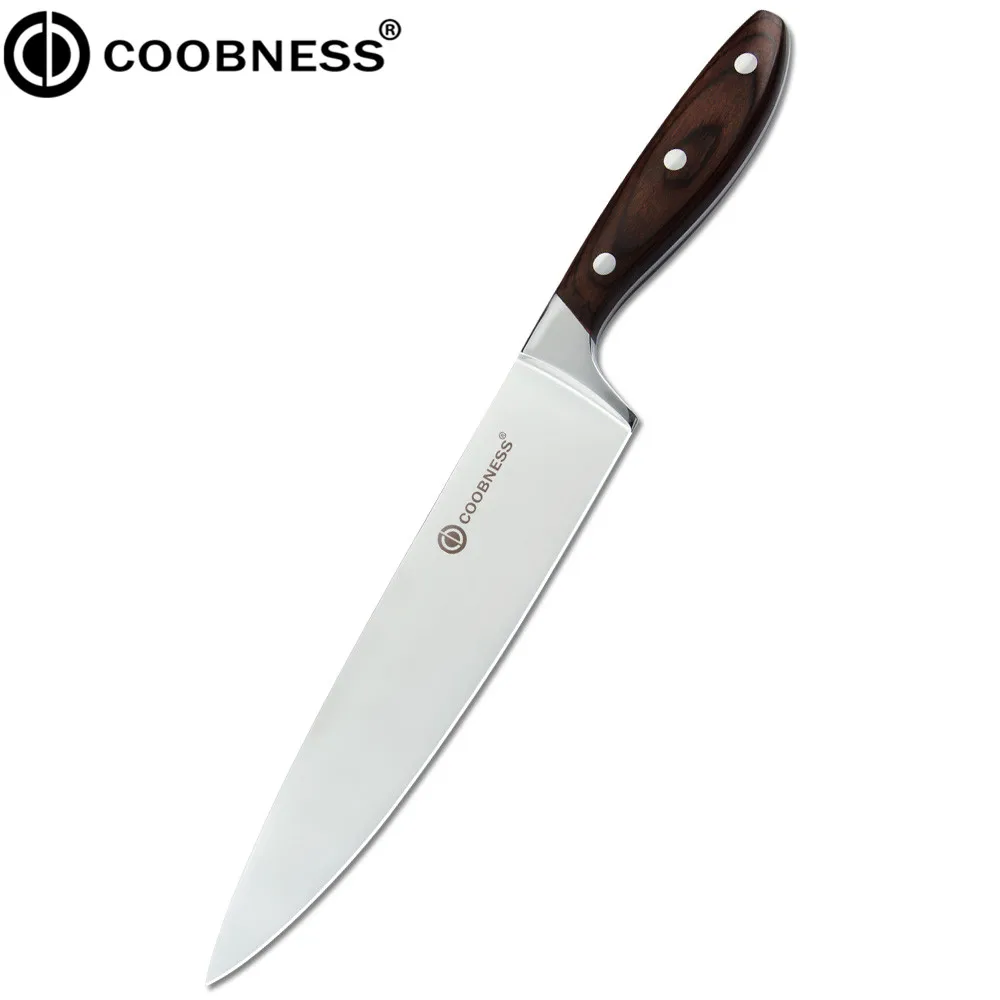 8 Inch Chef Coobness 7Cr17 кухонный нож из нержавеющей стали, японский нож Santoku, нож для нарезки повара, овощные ножи, режущие инструменты - Цвет: 8 Inch Chef