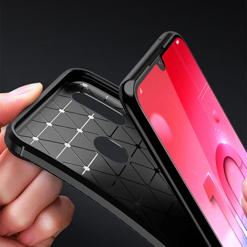 Чехол для Huawei P Smart 2019 из углеродного волокна Мягкая силиконовая Противоударная