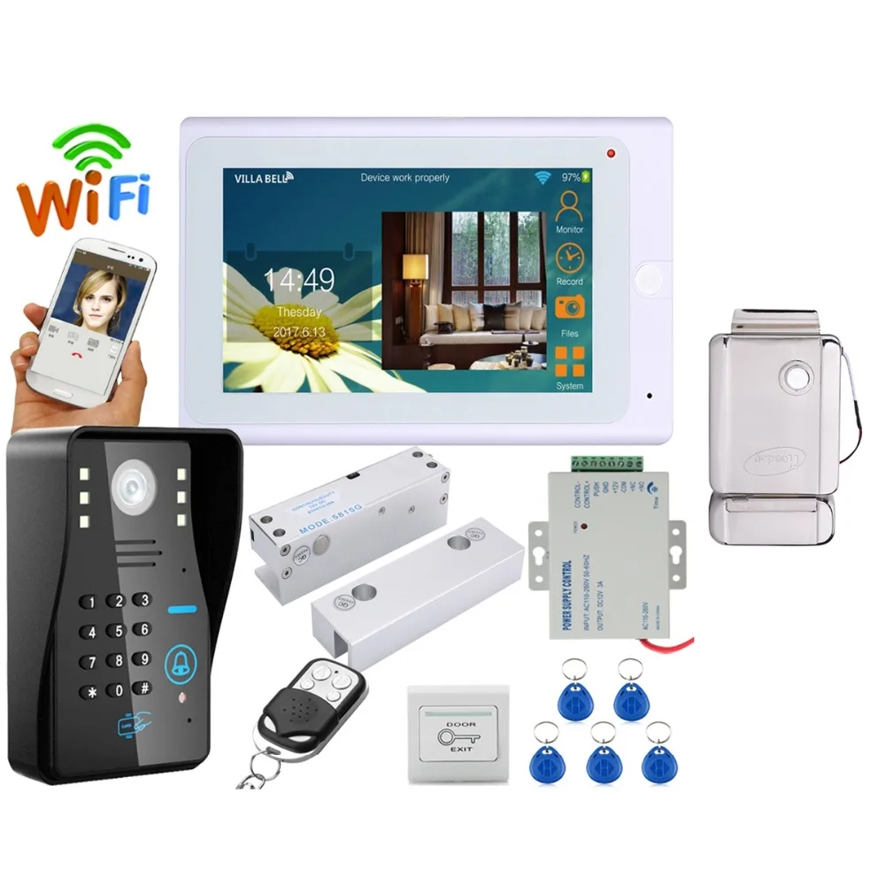 Домашний набор 7 &quotTFT проводной/беспроводной Wifi RFID пароль видео дверной звонок