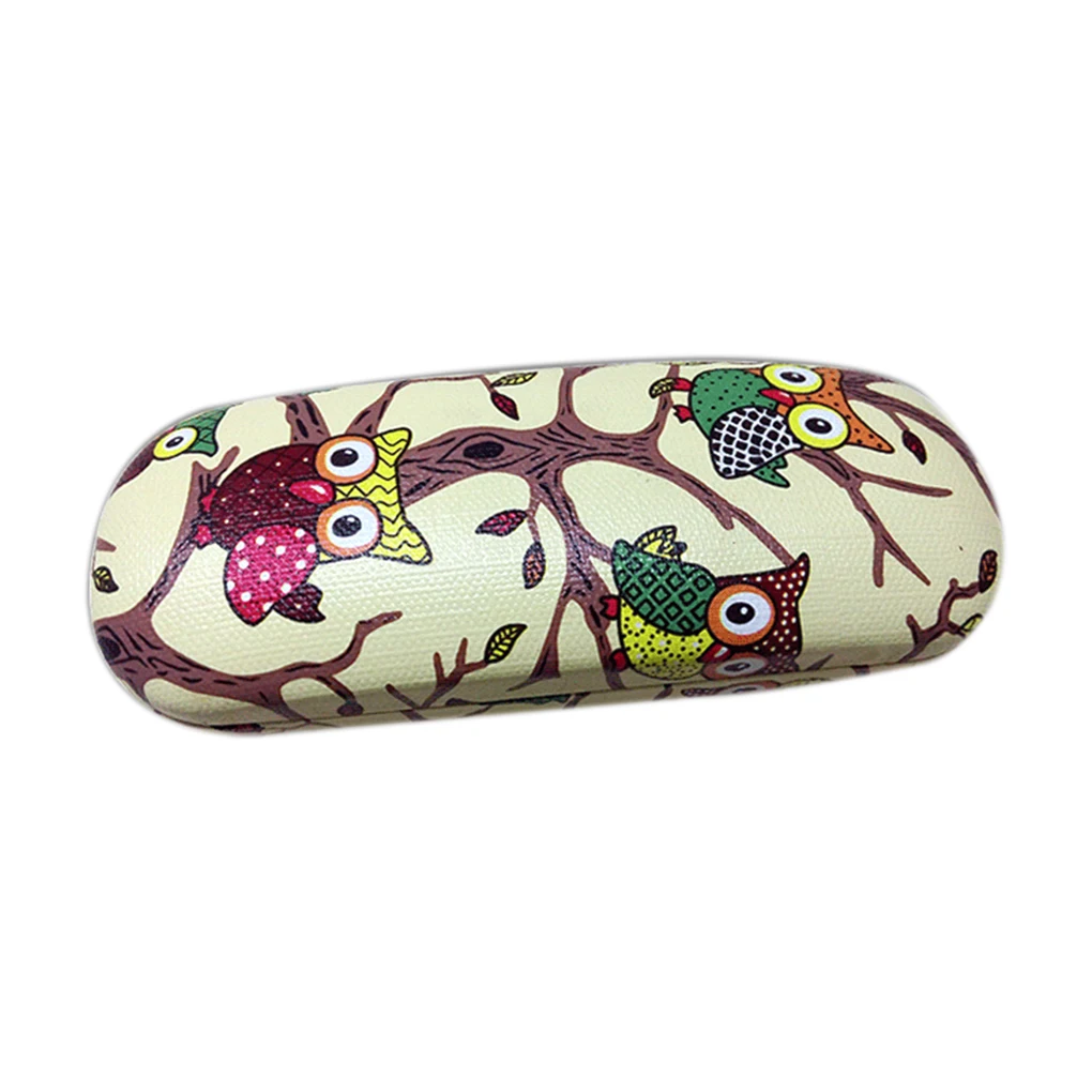 Owl Animal Pattern Glasses Box Case PU Leather Eyewear Box Portable Folding Hard Case Eyewear Protector Box
