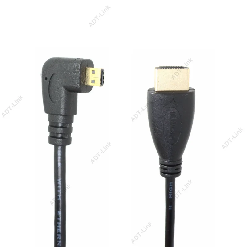 Micro HDMI кабель вверх и вниз влево вправо Угловой 90 градусов к 50 см для цифровой