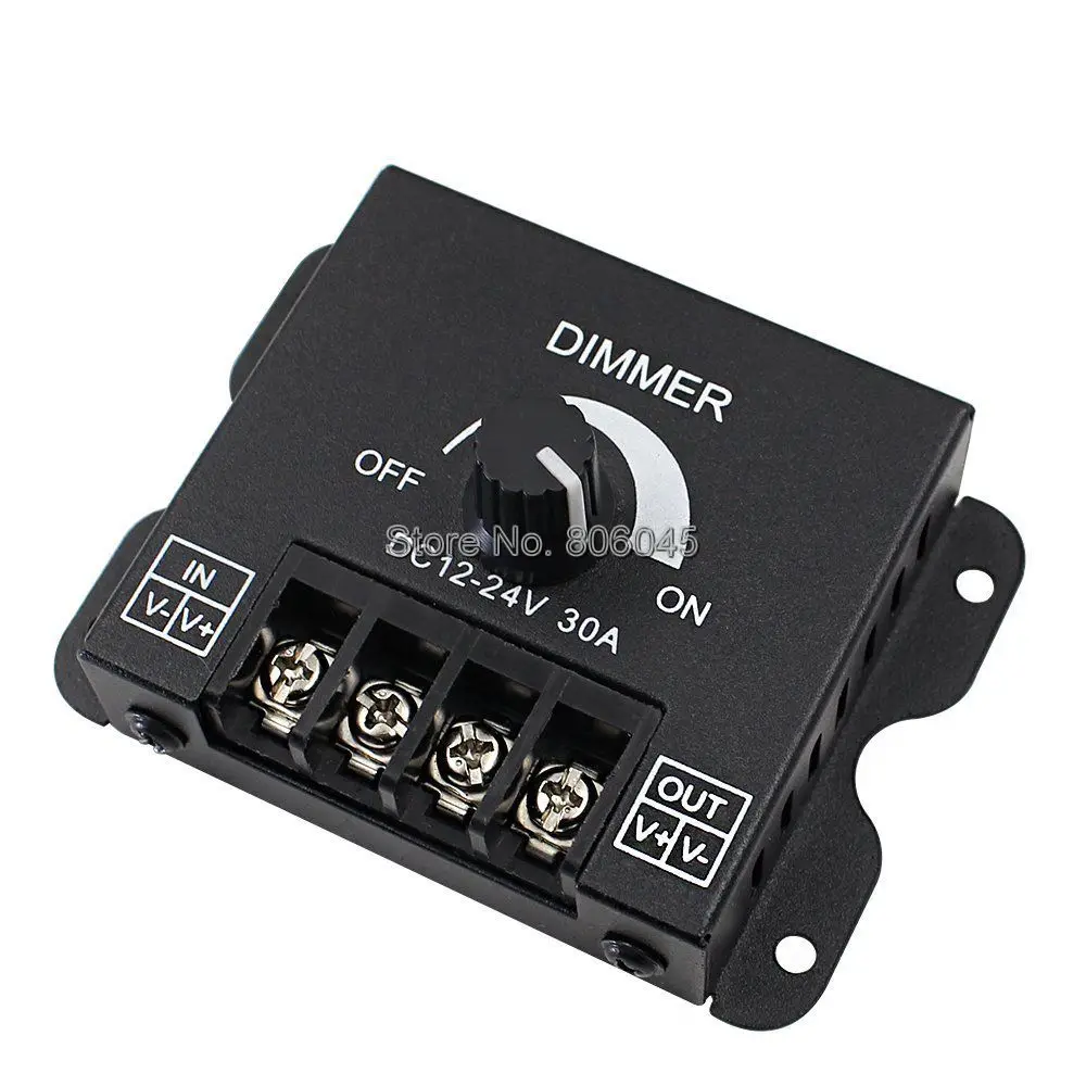 DC12V 24V светодиодный диммер 30A 360W Регулируемый Яркость один Цвет 5050 3528 лента полосы