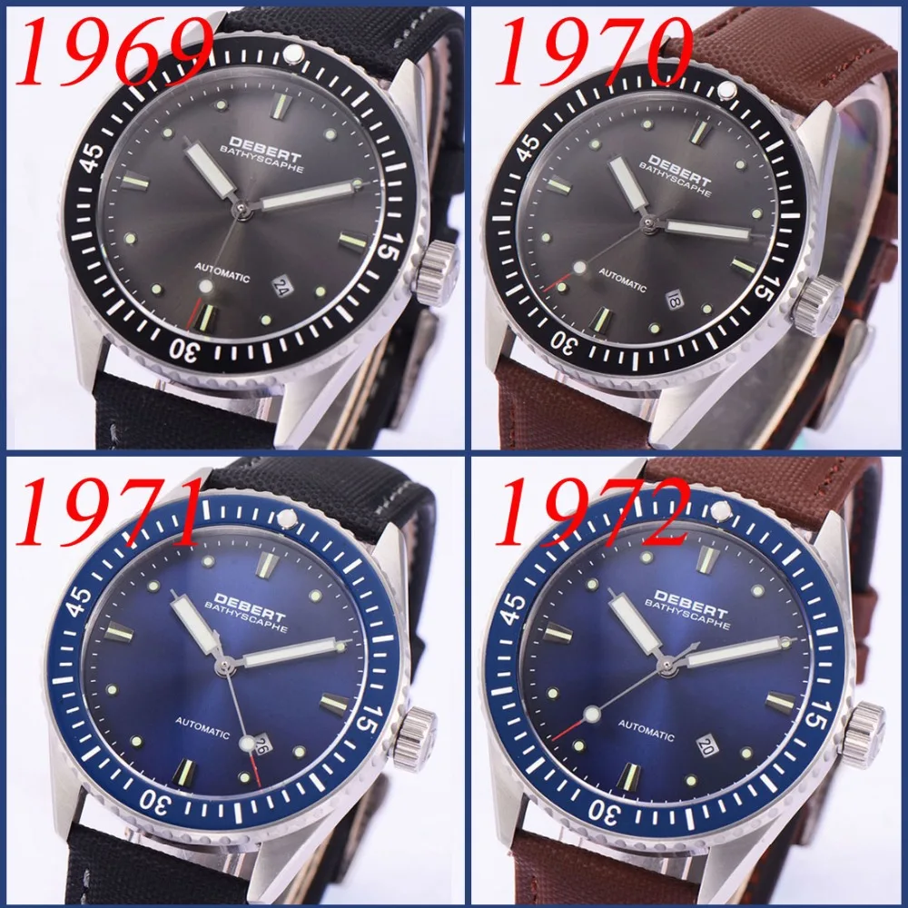 43 мм синий/черный циферблат автоматический сапфировое стекло Дата Move Мужские t