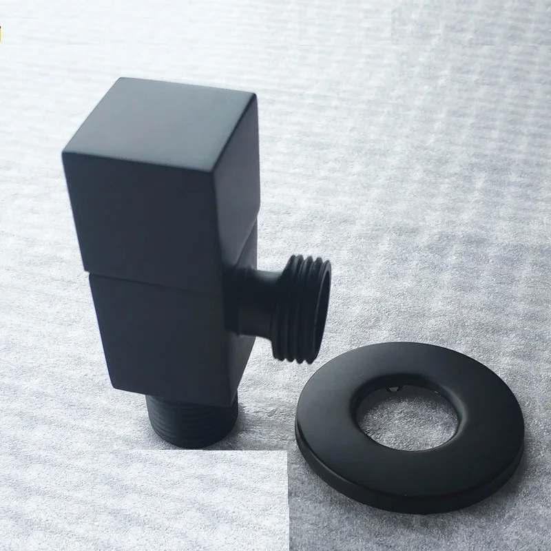 Твердый латунный квадратный угловой клапан 1/" Мужской x 1/2" Мужской ванной клапан биде матовый черный заправочный клапан аксессуары для ванной комнаты