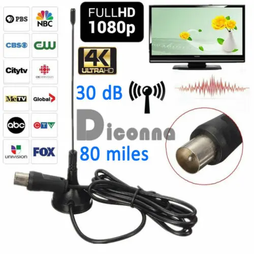 Магнитная антенна DVB T TV 5dBi 30 дБ комнатный цифровой усилитель T/FM Бесплатная для ТВ