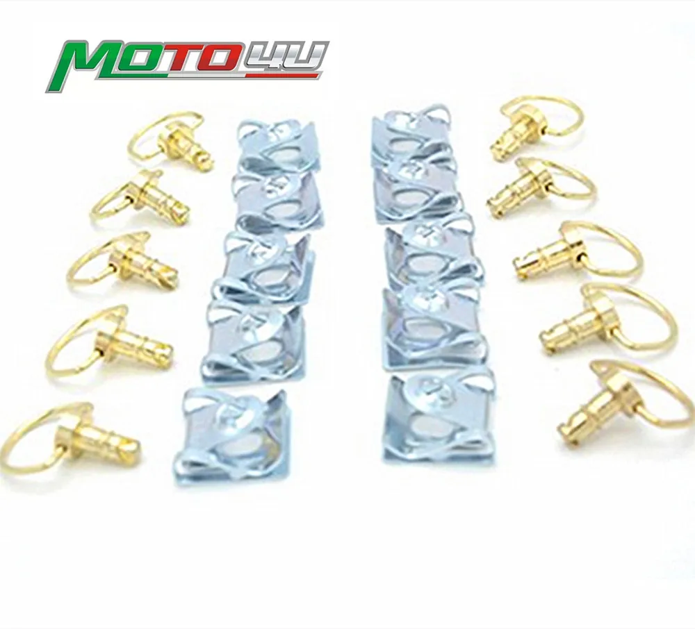 10 Set motorcycle Race Fairing Fastener 1/4 turn clip bolts Quick Screw 17MM