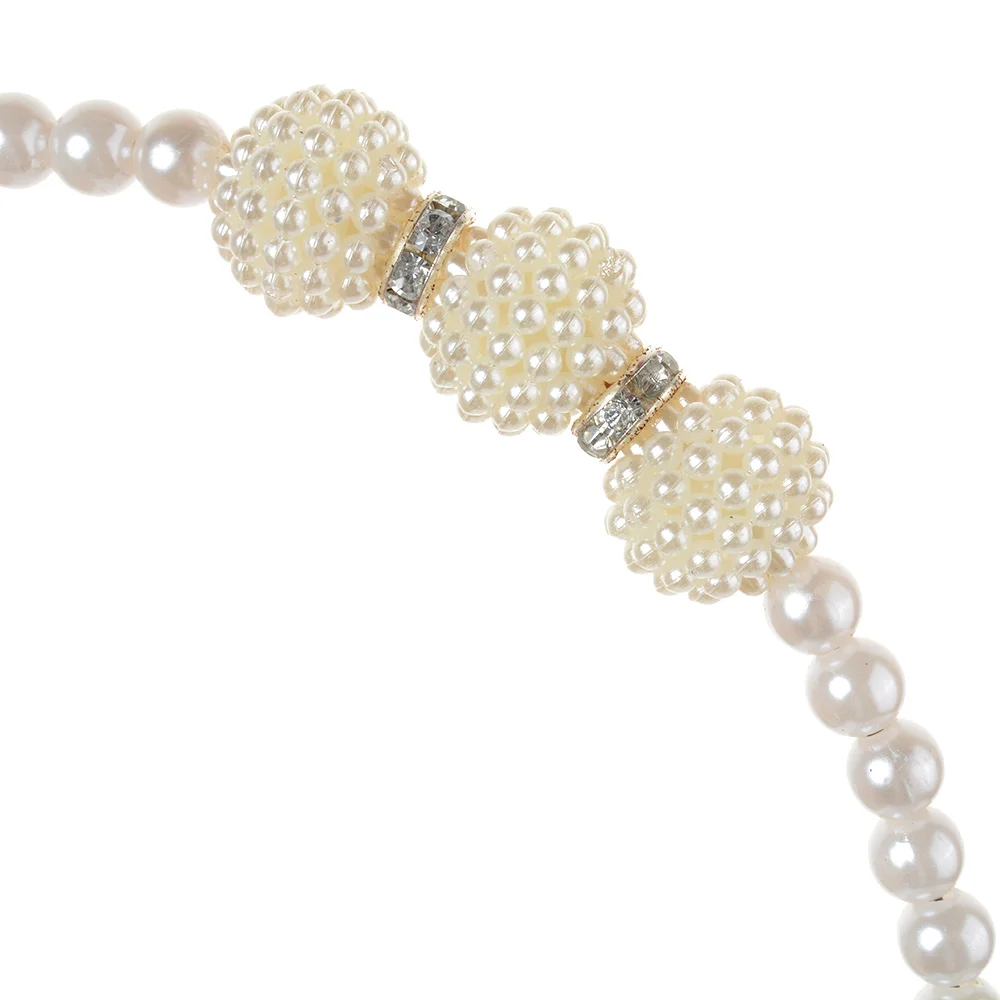 OPPOHERE девушки дети жемчужный ободок для волос кристалл Ювелирное Украшение Бусы