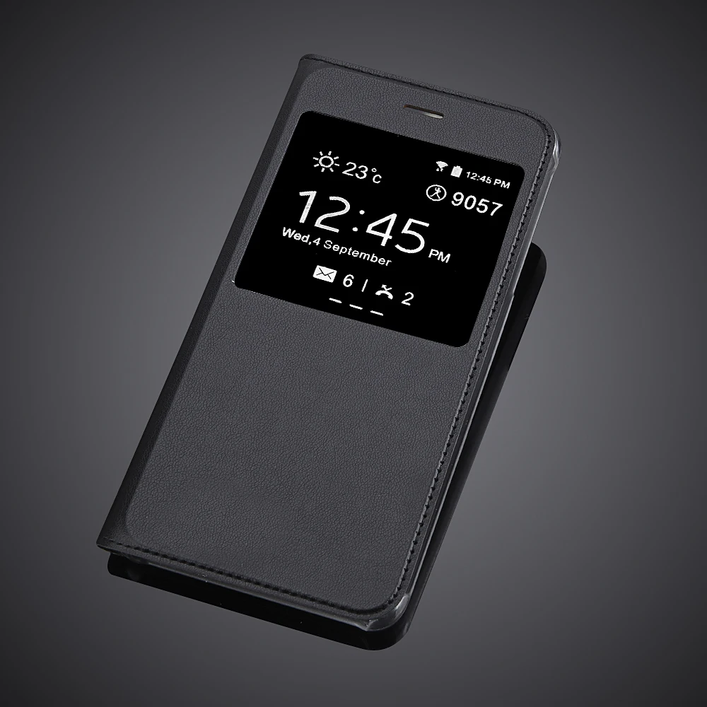 Роскошный флип чехол из искусственной кожи с окошком для Samsung Galaxy J7 Max черный