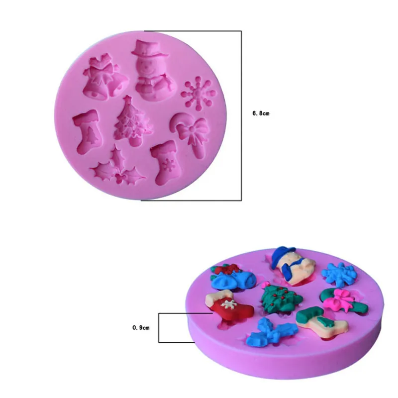 1 Шт. Рождественские Колокола Снеговик Силиконовые Формы Для Выпечки Торт