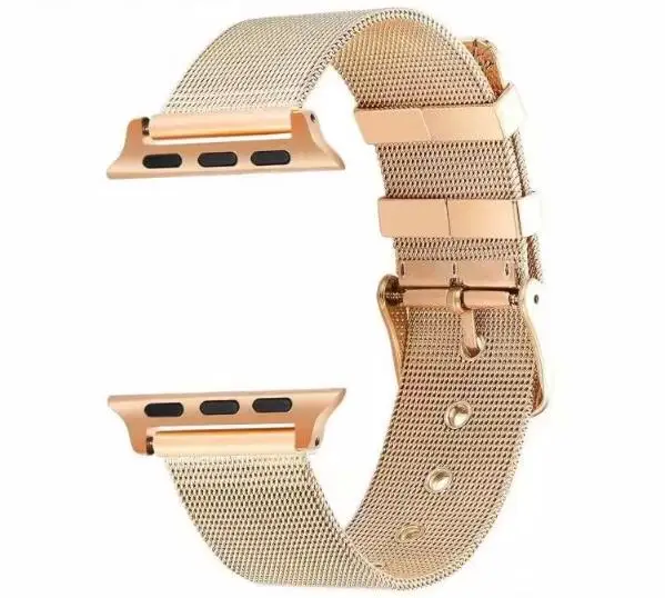 Золотой Ремешок из нержавеющей стали с петлей для часов Apple Watch band 4 3 2 1 для iWatch 38 мм 42 мм 40 мм 44 мм серия 5 - Цвет ремешка: Золотой