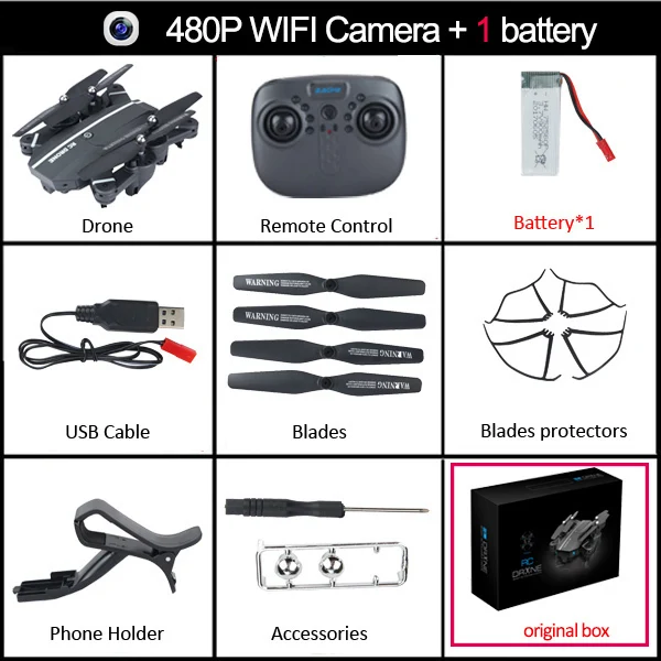 03mp wifi cam 1 BAT 8807 Вт 8807 Elfie Дрон мини складной селфи Дрон с HD камерой дроны WiFi FPV Квадрокоптер RC вертолет visuo Xs809hw x101hw - Цвет: 03mp wifi cam 1 BAT