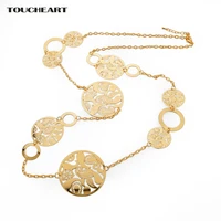 toucheart custom new design gold color chian flower pendants long necklaces women statement necklaces christmas gift sne150844