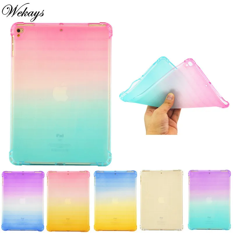 Wekays чехол для Apple IPad 9 7 дюйма 2018 цветные мягкие силиконовые чехлы из ТПУ 2017 A1822 A1823